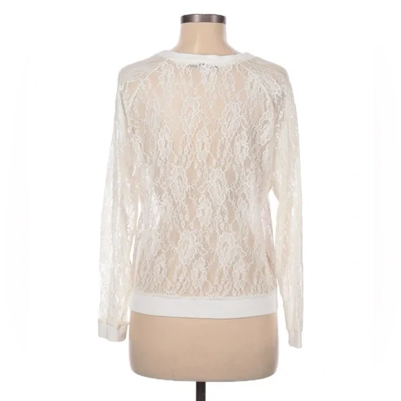 Lovers + Friends White Sheer Lace Long Sleeve Blouse🤍🤍🤍 - Picture 2 of 9